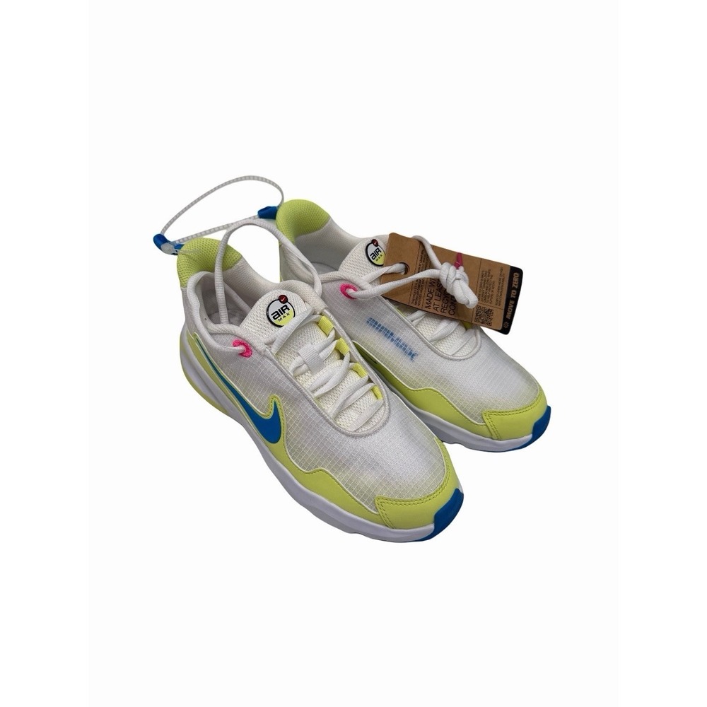 NIKE Air Max Nova Big Kids Athletic Shoes White Lemon Blue Size 4Y NWOB